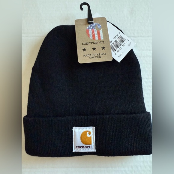 Men's Acrylic A18 Black Carhartt Beanie, One Size - Picture 1 of 10